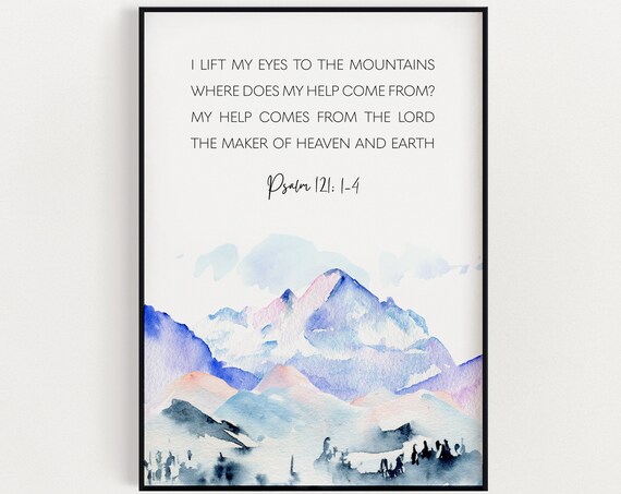 Psalm 121 1-4 Scripture Wall Art, Bible Verse