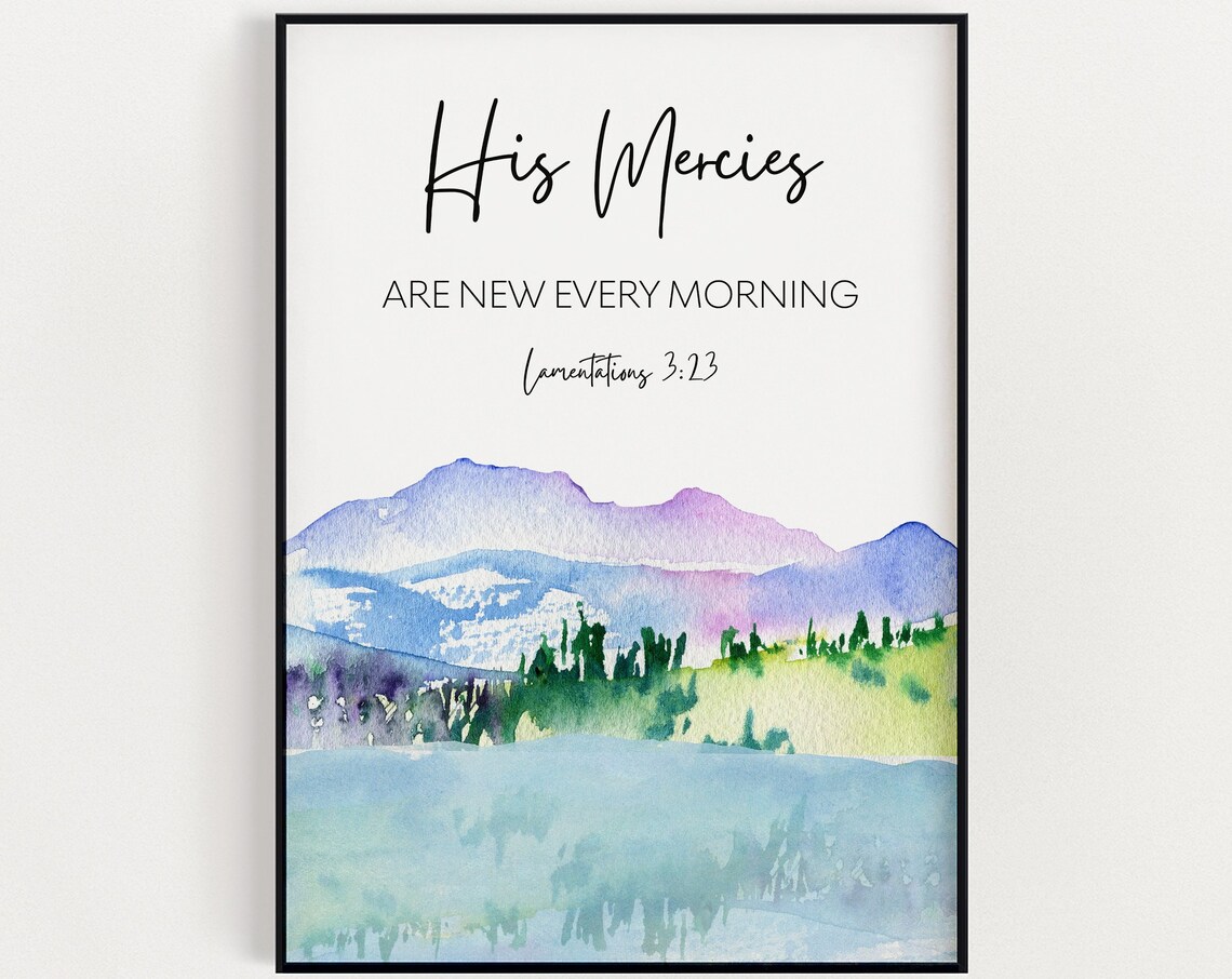 Lamentations 32123 Scripture Wall Art Christian Home Dcor Bible Verse Instant