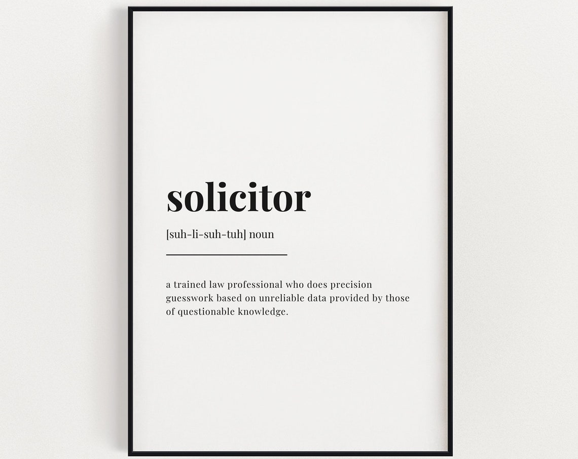 Solicitor Definition Meaning Wall Art Definition Print Home Dcor Instant