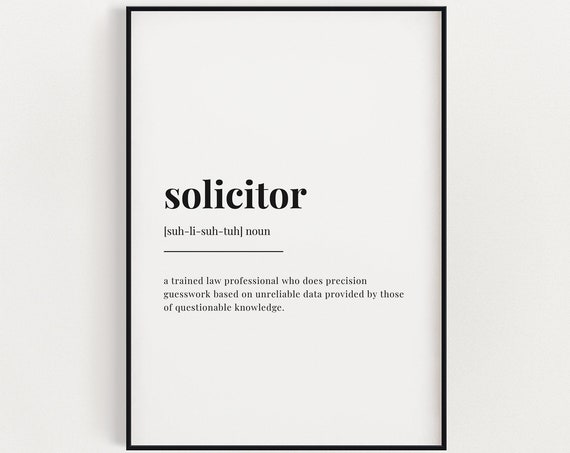 Solicitor Definition Meaning Wall Art Definition Print Home Dcor Instant