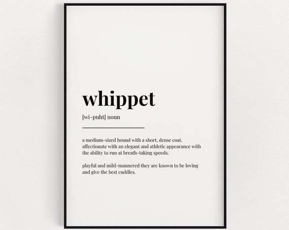 Whippet Definition Meaning, Typography Wall Art
