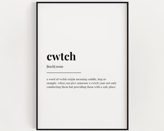 Cwtch Definition Meaning Typography Wall Art