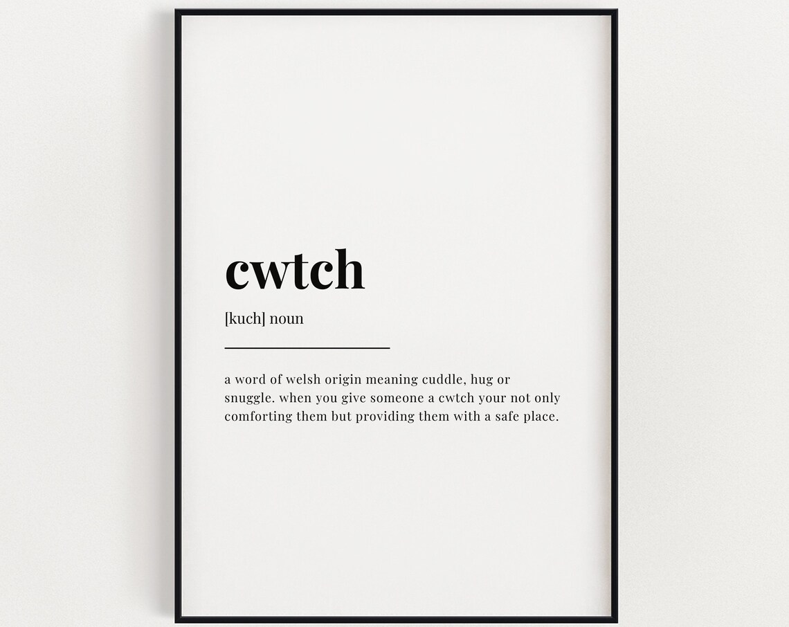 Cwtch Definition Meaning Typography Wall Art