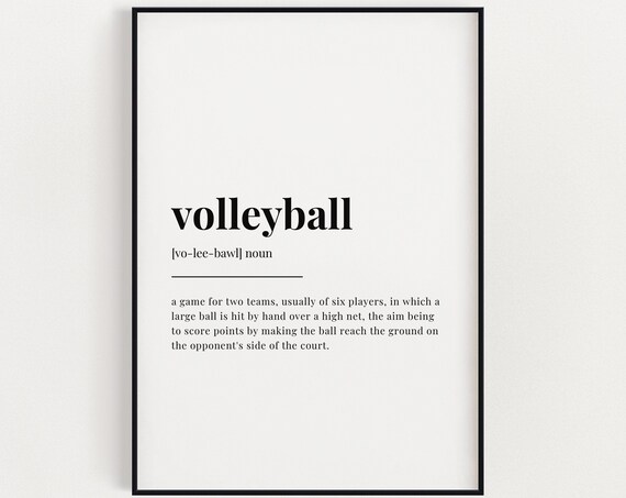 Volleyball Definition Meaning Art Print, Team Sport