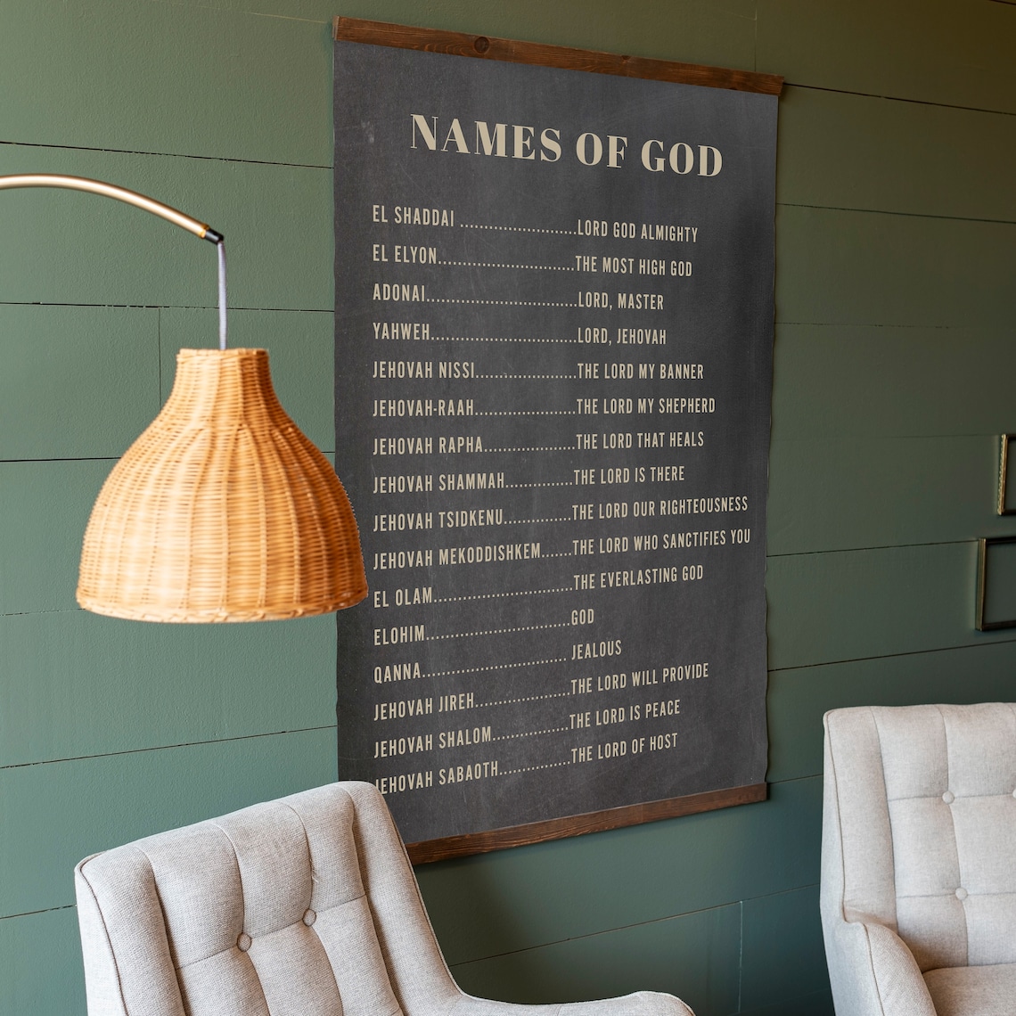 Names Of God Scripture Hanging, Large Verse Sign - Image 2