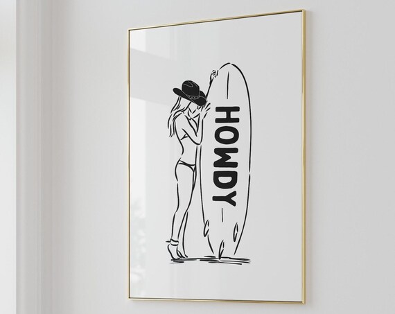 Cowboy Wall Art Trendy Wall Art Black And White Prints Girly Art Prints Western Decor Rustic Prints Coastal Wall Art Surf Decor Cowgirl Art