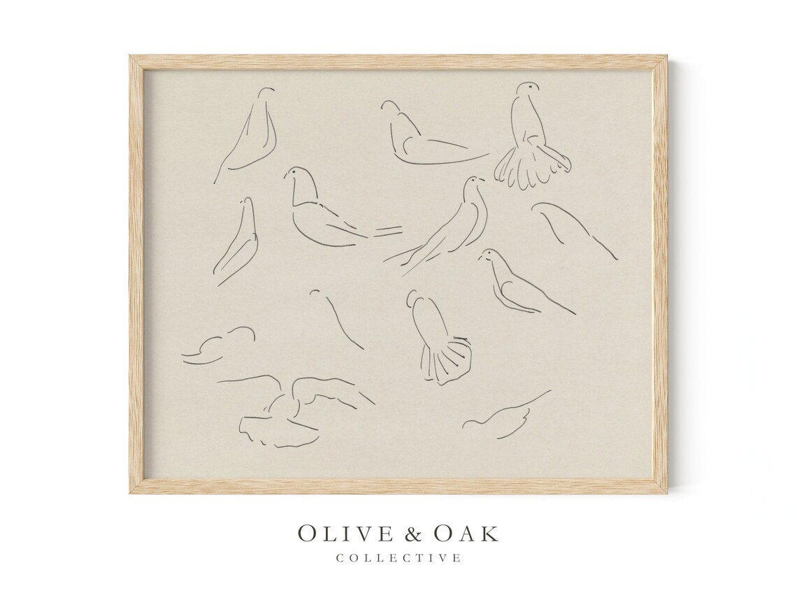 Minimalist Bird Sketch, Neutral Nursery Decor - Image 4