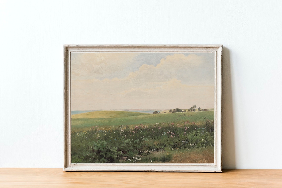 Meadow Landscape, French Country Farmhouse Art Print - Image 2