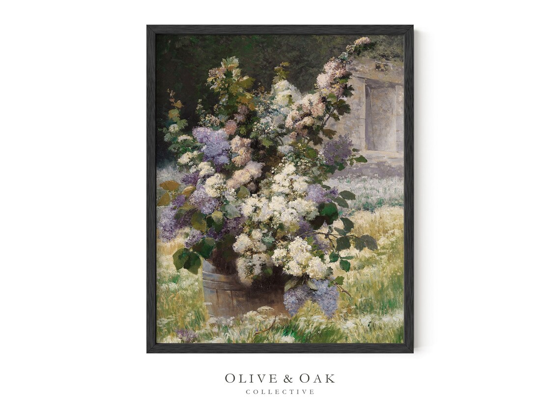Spring Floral Painting, Vintage Lilac Bouquet - Image 3