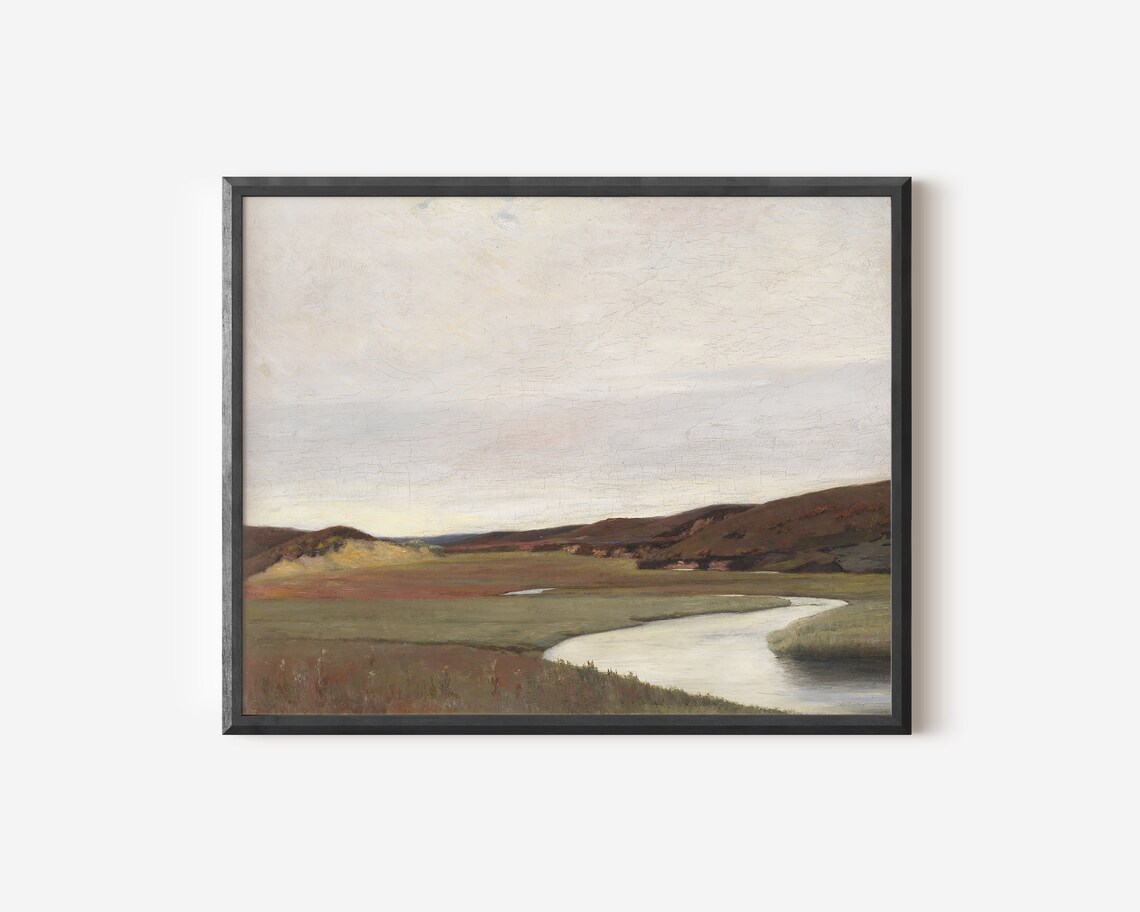 Vintage Landscape Art Print, Moody Warm Decor - Image 4
