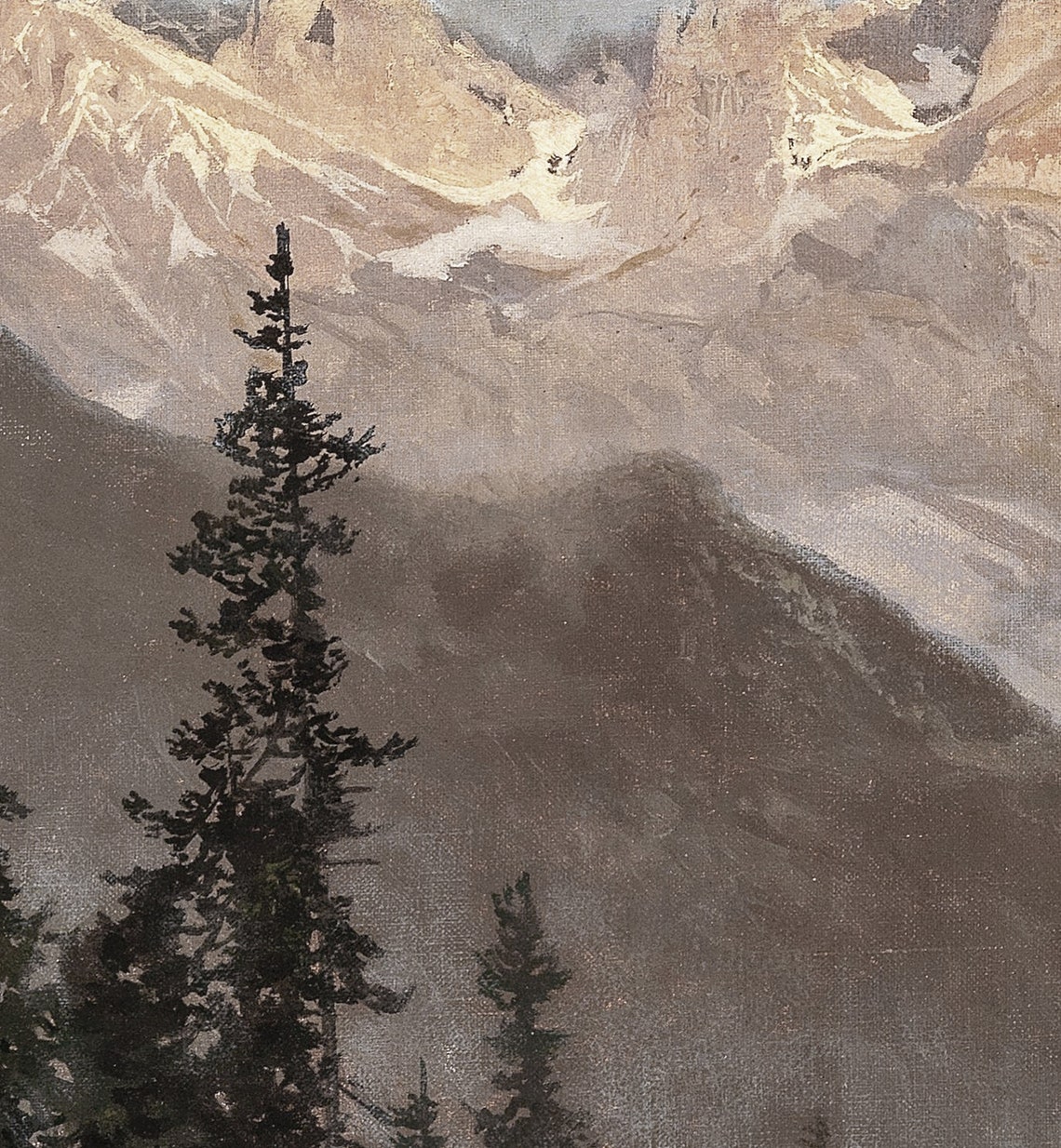 Vintage Mountain Landscape Art Print, Cabin Decor - Image 3