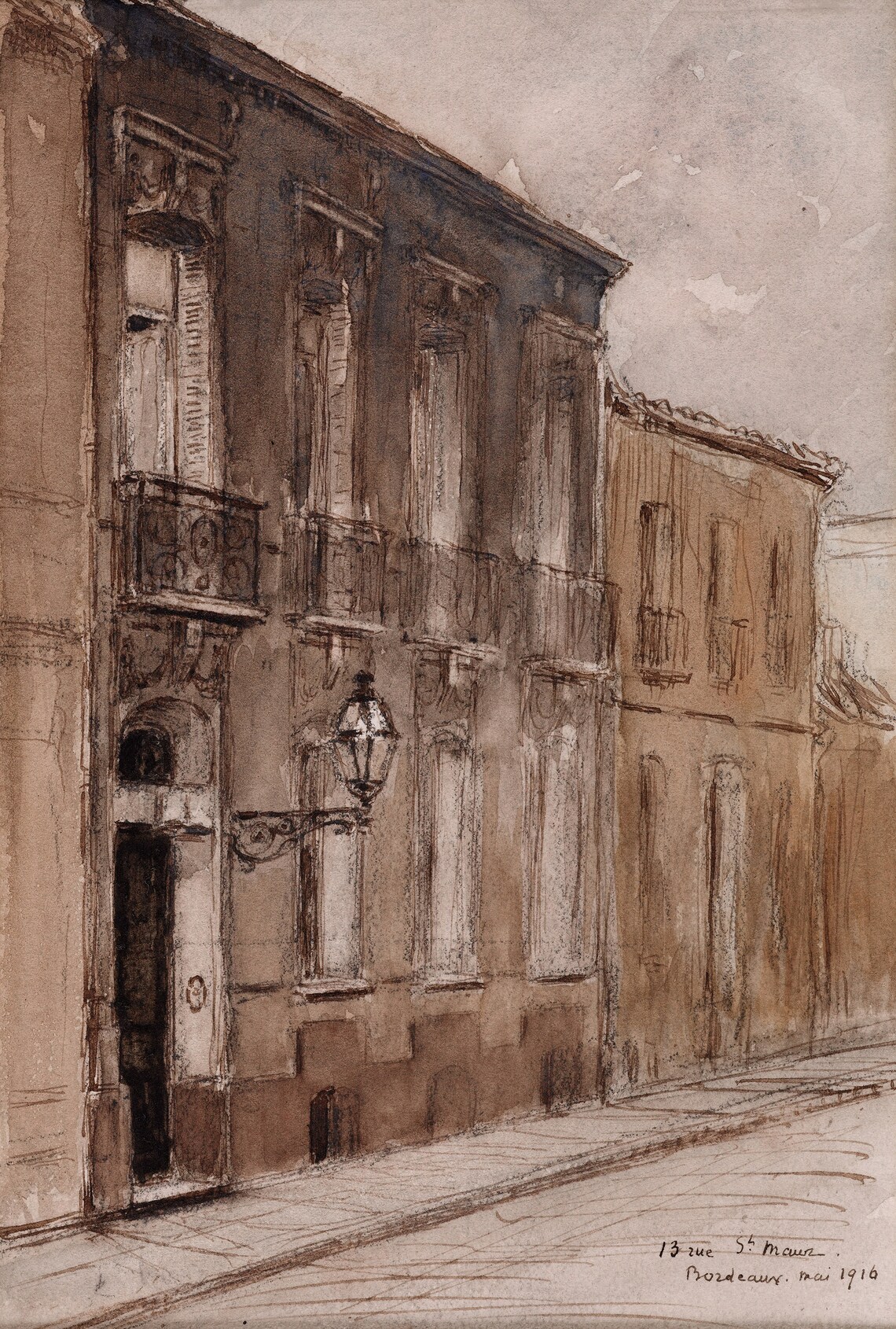 Paris Architecture Drawing, Neutral Cityscape Art Print - Image 4