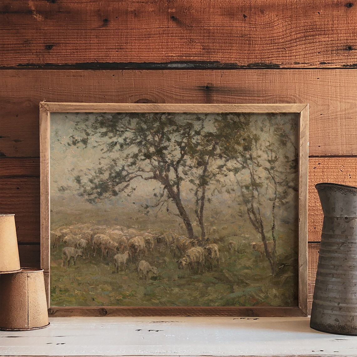 Spring Sheep Painting, Vintage Nursery Decor Art Print - Image 3