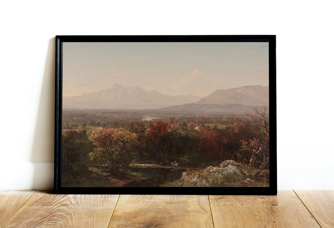 Vintage Autumn Landscape Painting, Art Print - Image 2