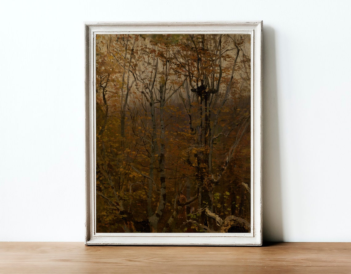 Autumn Landscape Painting, Vintage Farmhouse Art Print - Image 4