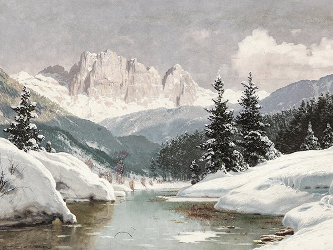Winter Landscape Painting, Snowy Landscape Art Print - Image 4