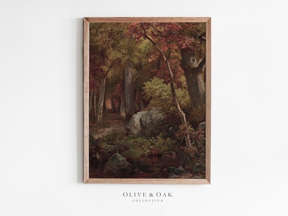 Autumn Forest Landscape Vintage Art Print