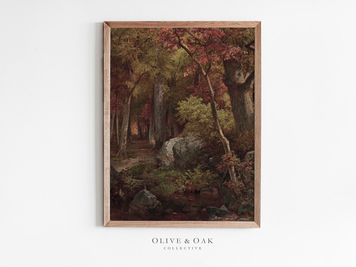 Autumn Forest Landscape Vintage Art Print