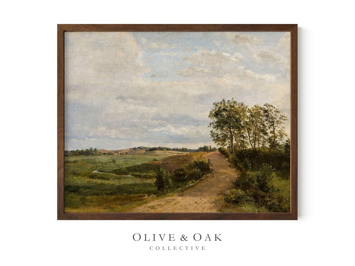 Vintage Country Landscape Art Print, Farmhouse Style - Image 3