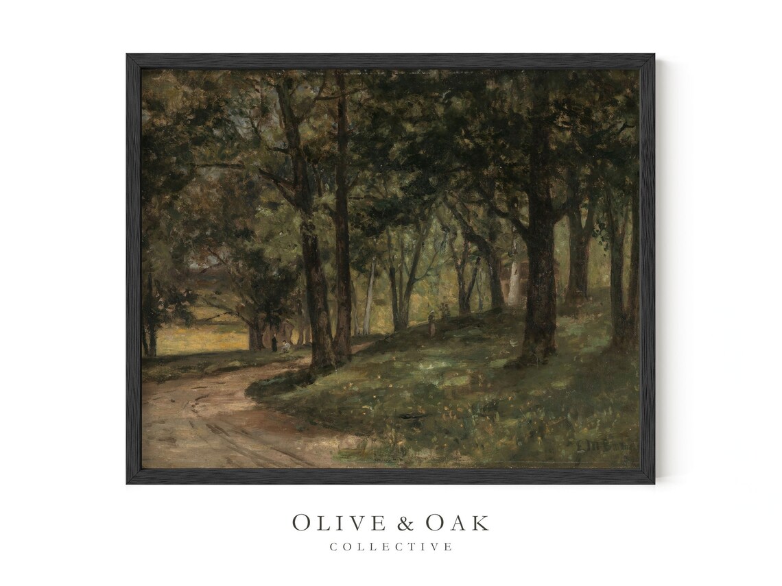 Vintage Forest Landscape, Country Oil Painting - Image 3