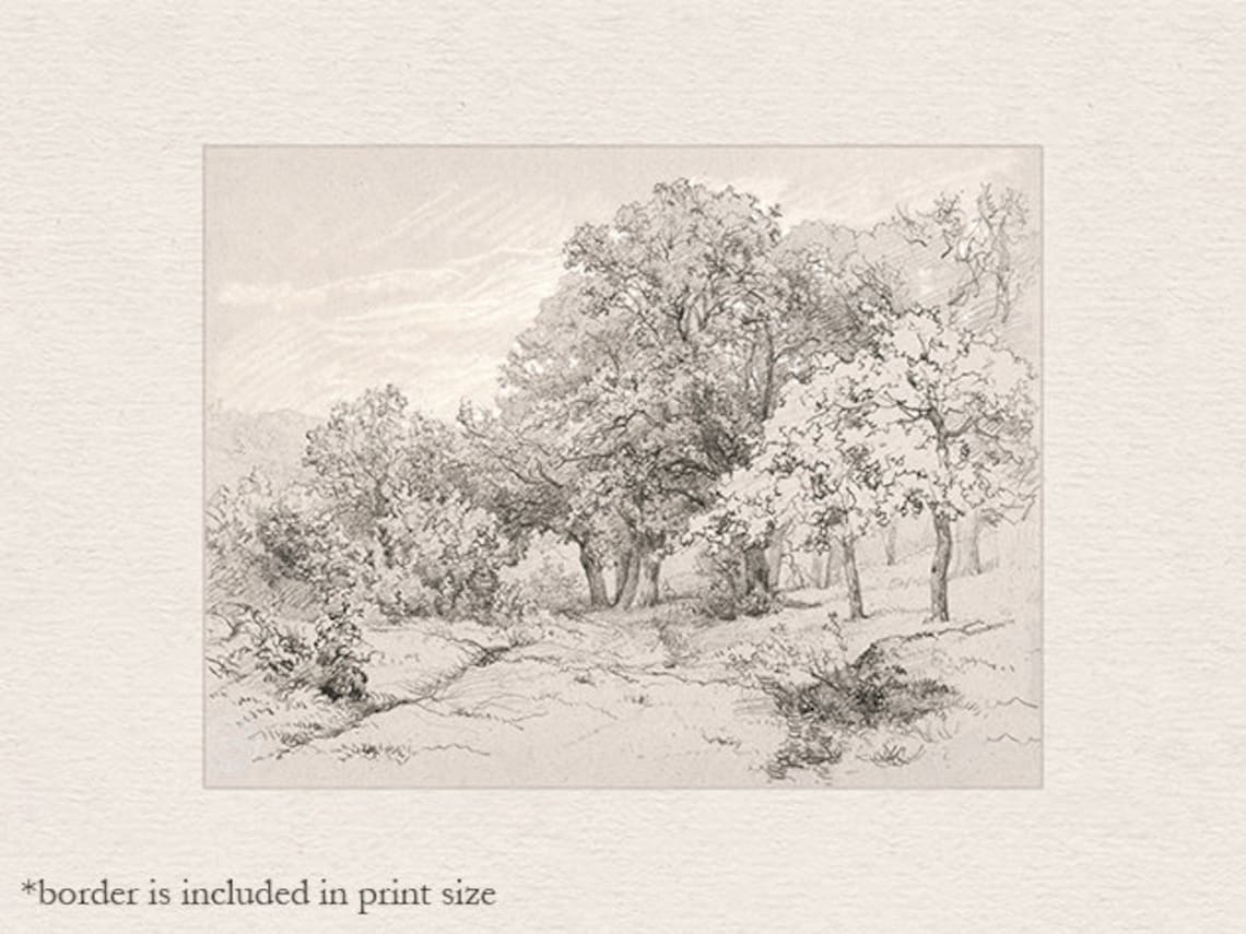 Vintage Landscape Sketch, Farmhouse Art Print - Image 4