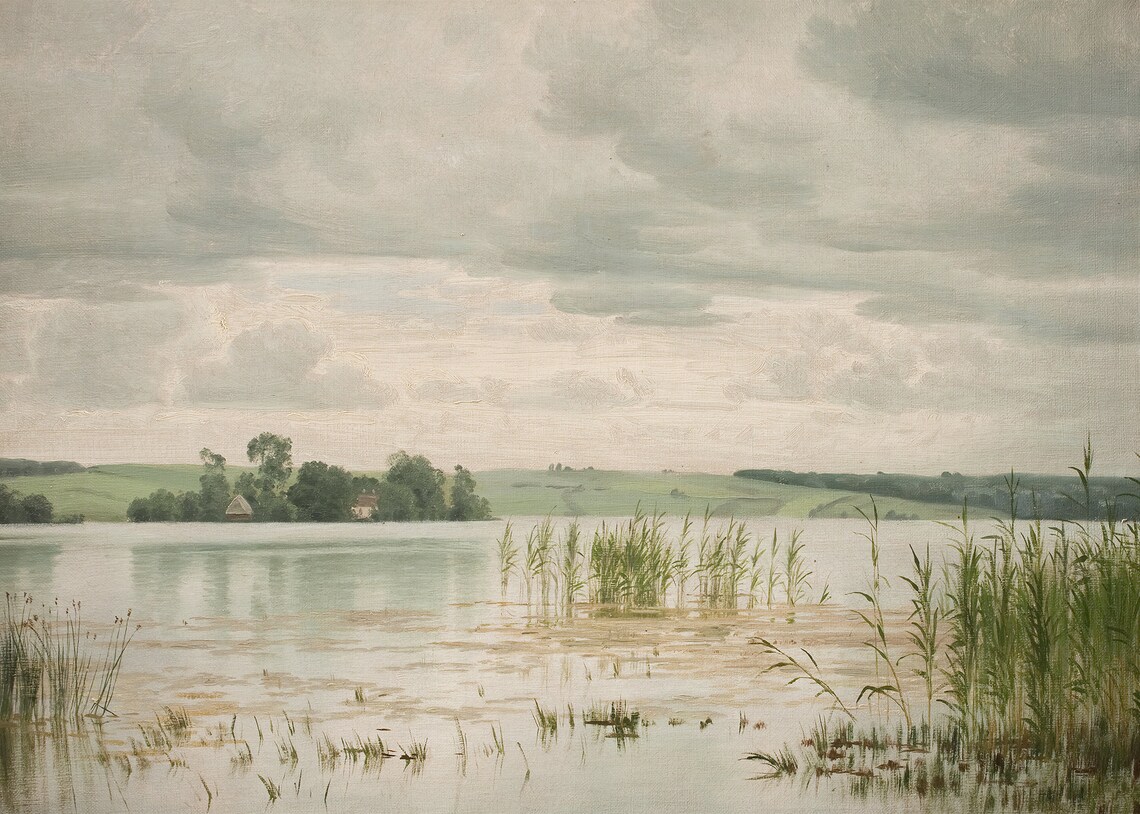 Vintage Landscape Painting, Antique Nature Art Print - Image 4
