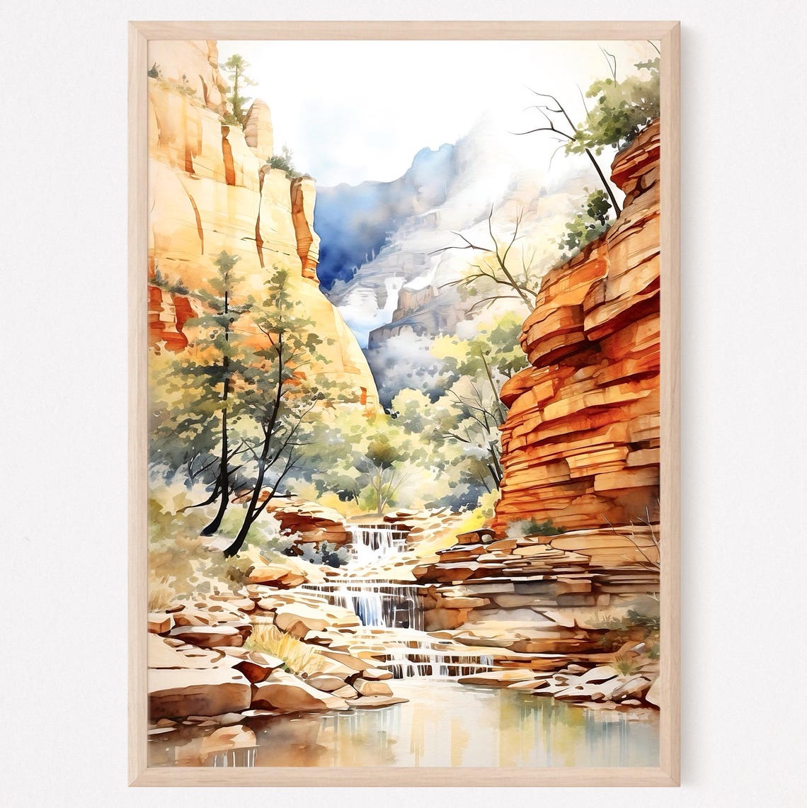 Zion National Park Travel Art Print National Parks Traveler Gift Utah Travel Poster Watercolor Painting Art Home Decor Gift