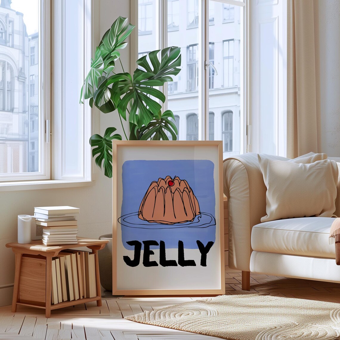 Jelly Print, Retro Dessert Gift for Jello Lovers