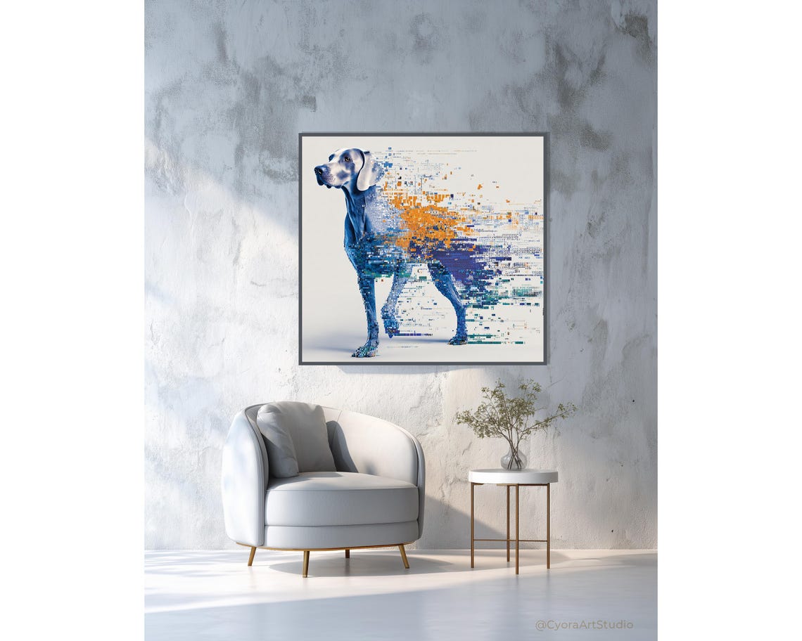 Weimaraner Dog I, Abstract Pet Portrait