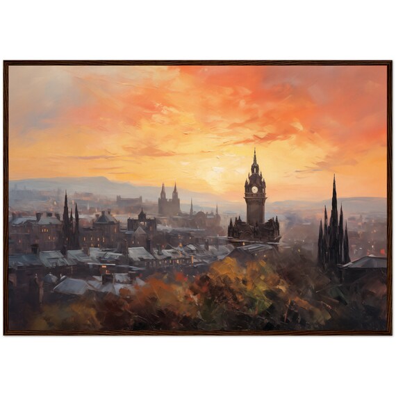 Edinburgh Vintage Oil Painting Travel Poster