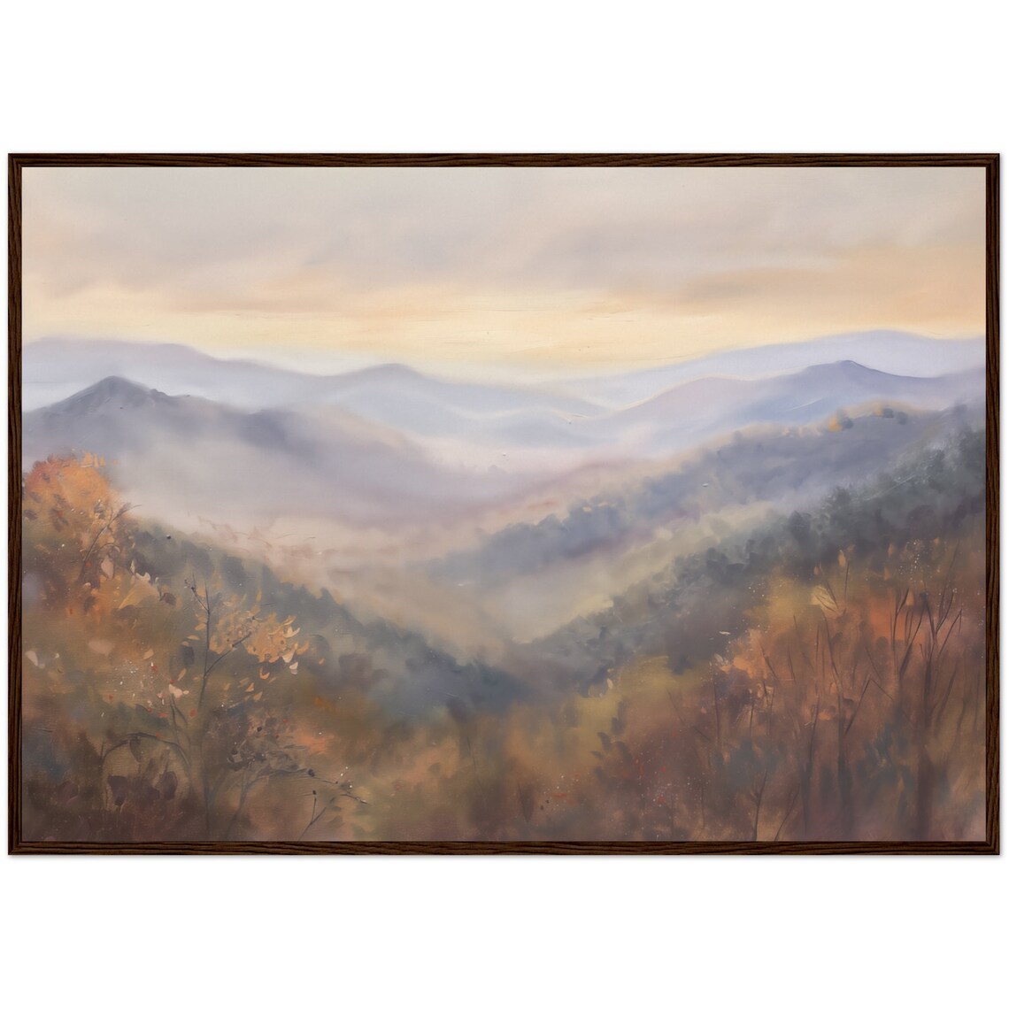 Great Smoky Mountains Oil Painting, National Park Print
