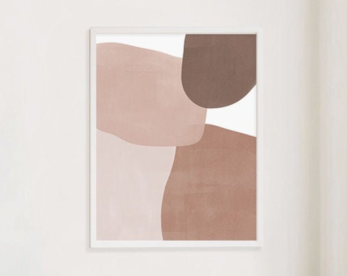 Neutral Abstract Brown Tan Organic Shapes Minimalist Art Poster - Image 3