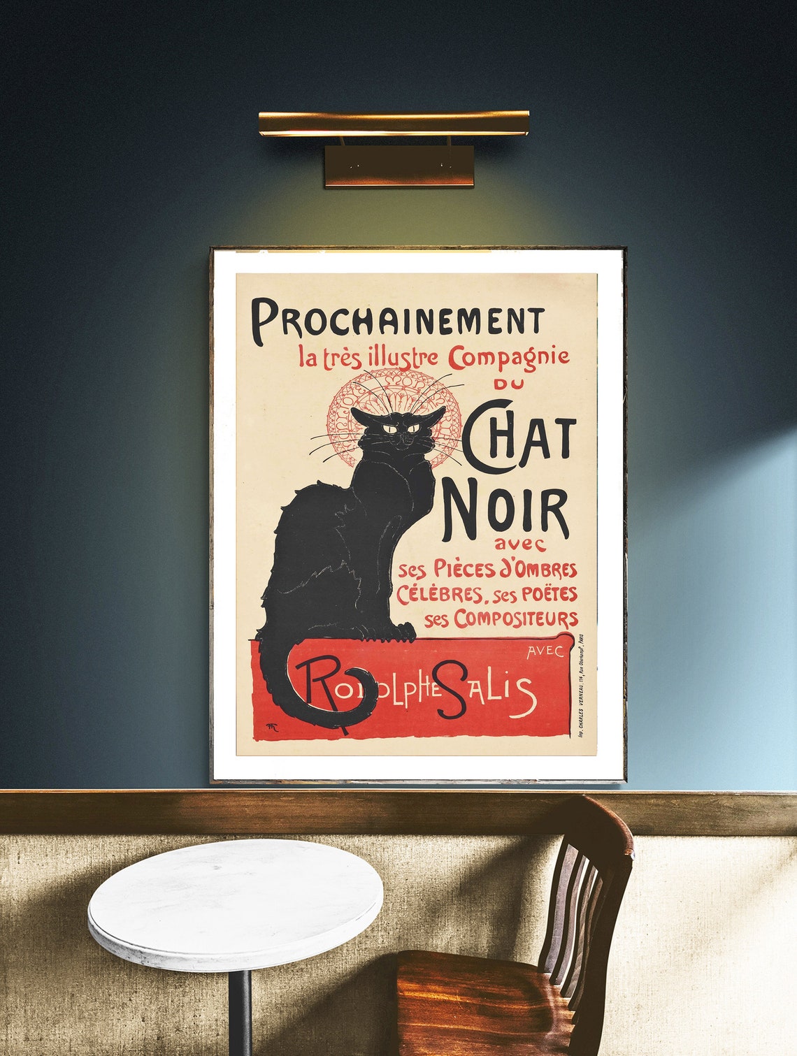 Chat Noir Black Cat Steinlen Vintage Paris Cabaret Art Poster - Image 2