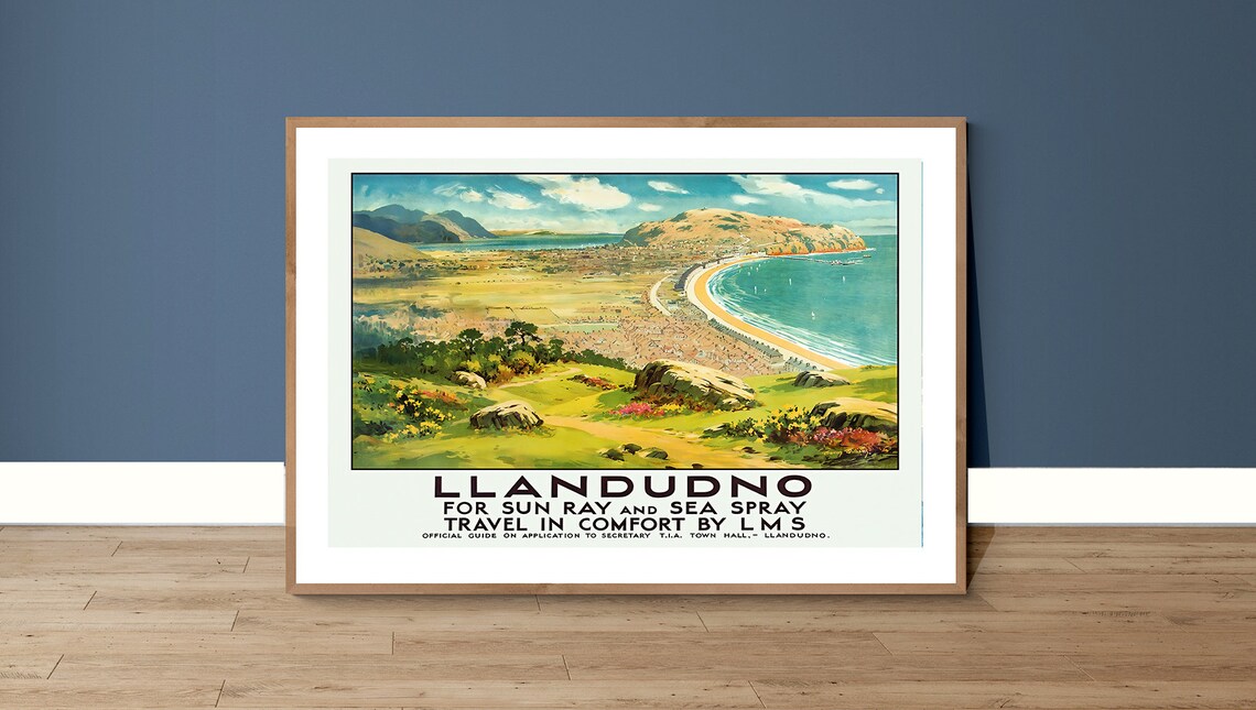 Llandudno North Wales Vintage Travel Poster Art Print