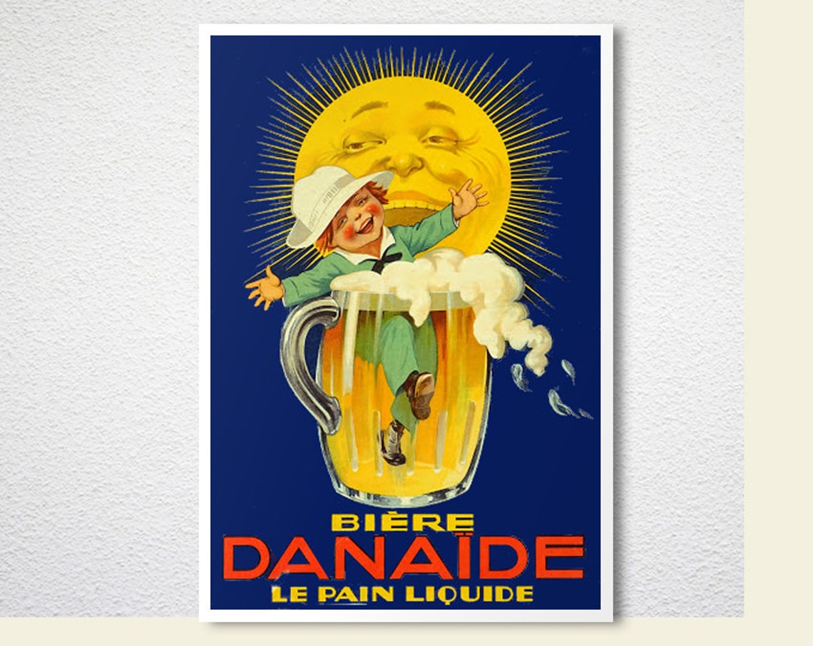Biere Danaide Le Pain Liquide Sailor Boy Beer Mug Vintage Poster - Image 2