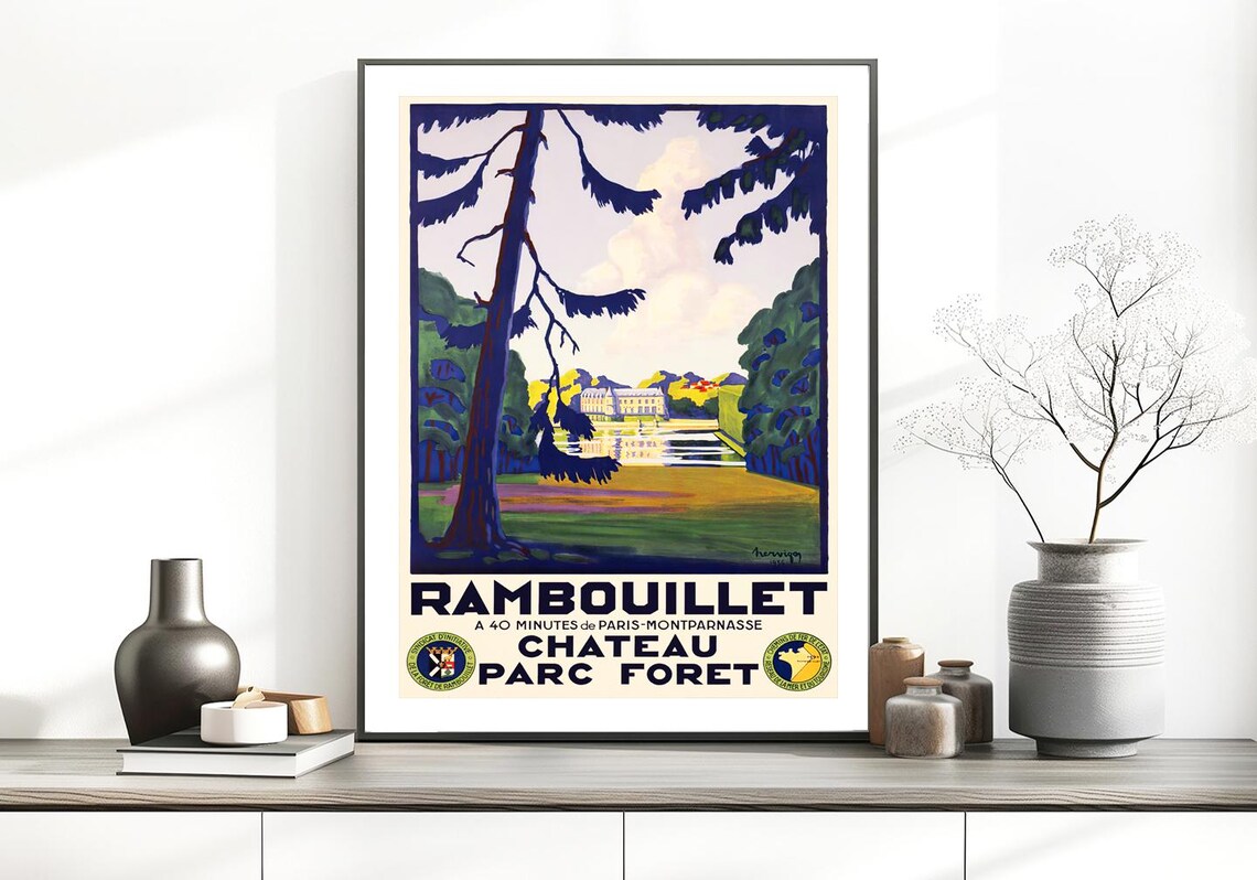 Rambouillet Chateau Parc Foret France Vintage Travel Poster - Image 2