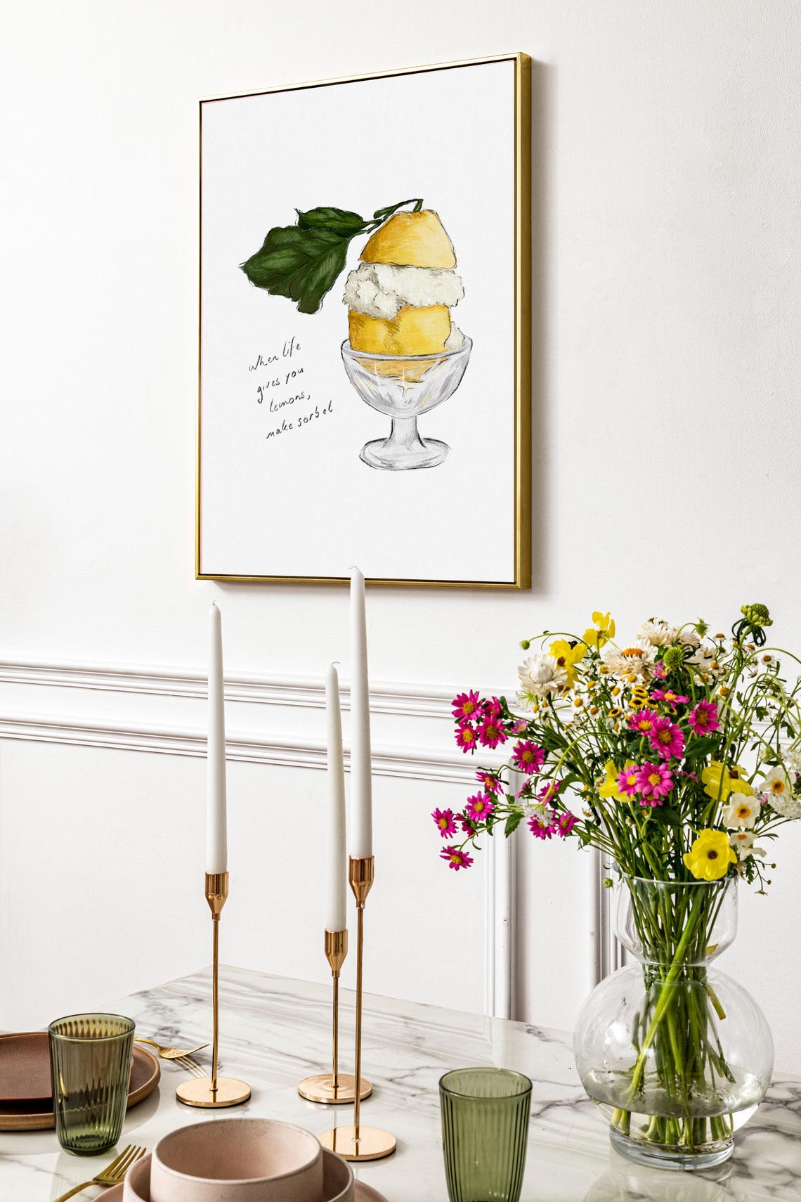 Lemon Sorbet Sweet Treat Art Print - Image 2