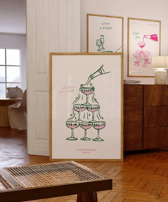 Dolce Far Niente Mediterranean Bar Cart Art Print