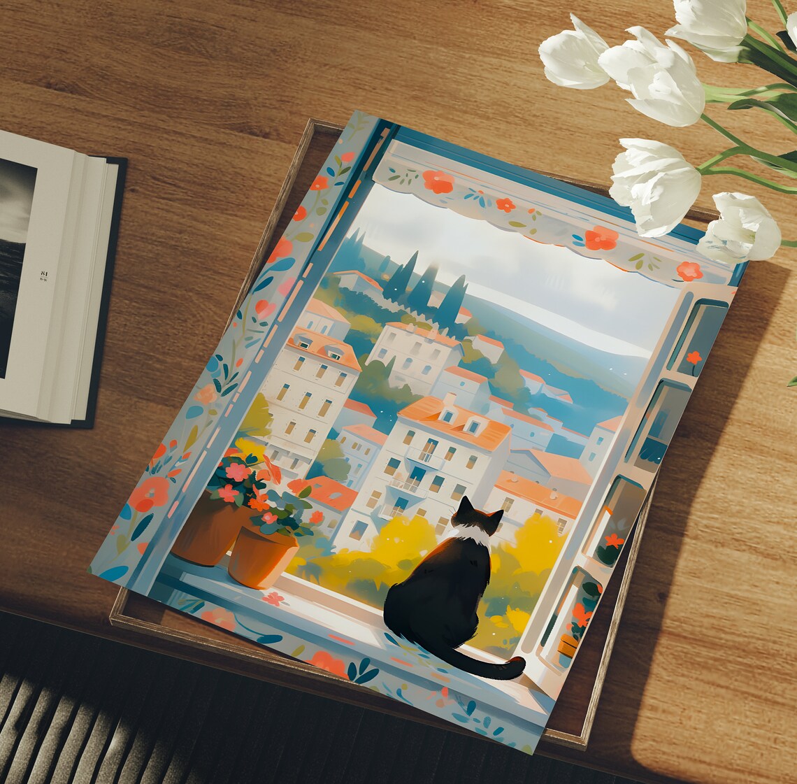 Lovely Cat Poster, Bavaria Germany Travel Art Print - Image 3