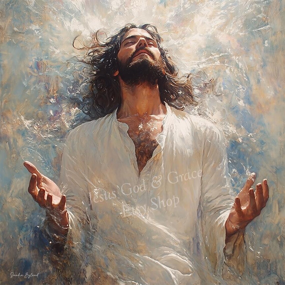 Christ's Ascension, Christian Family Art Print