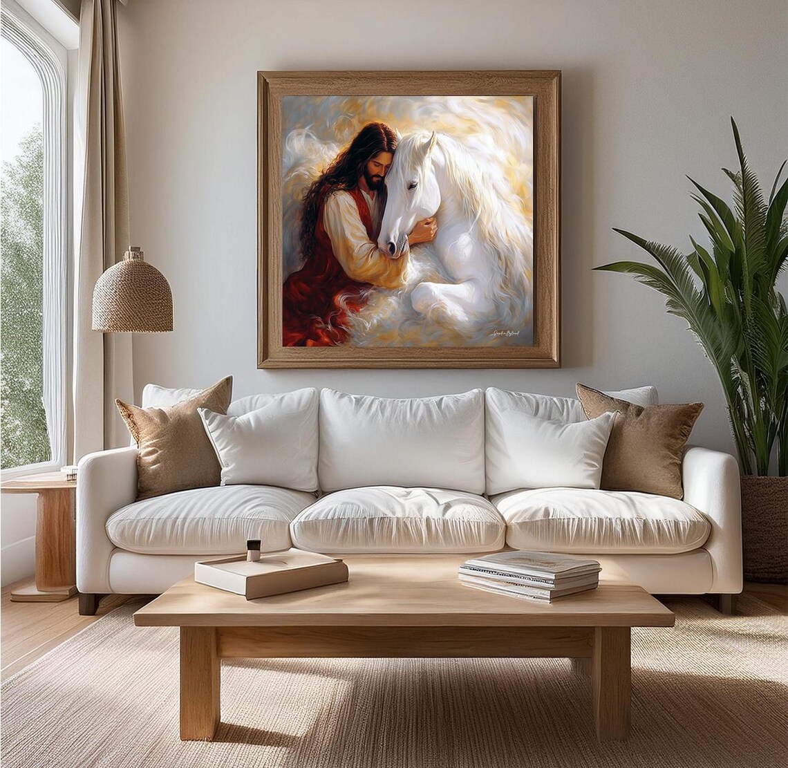 Jesus Heavenly Horse, Christian Equestrian Art - Image 2