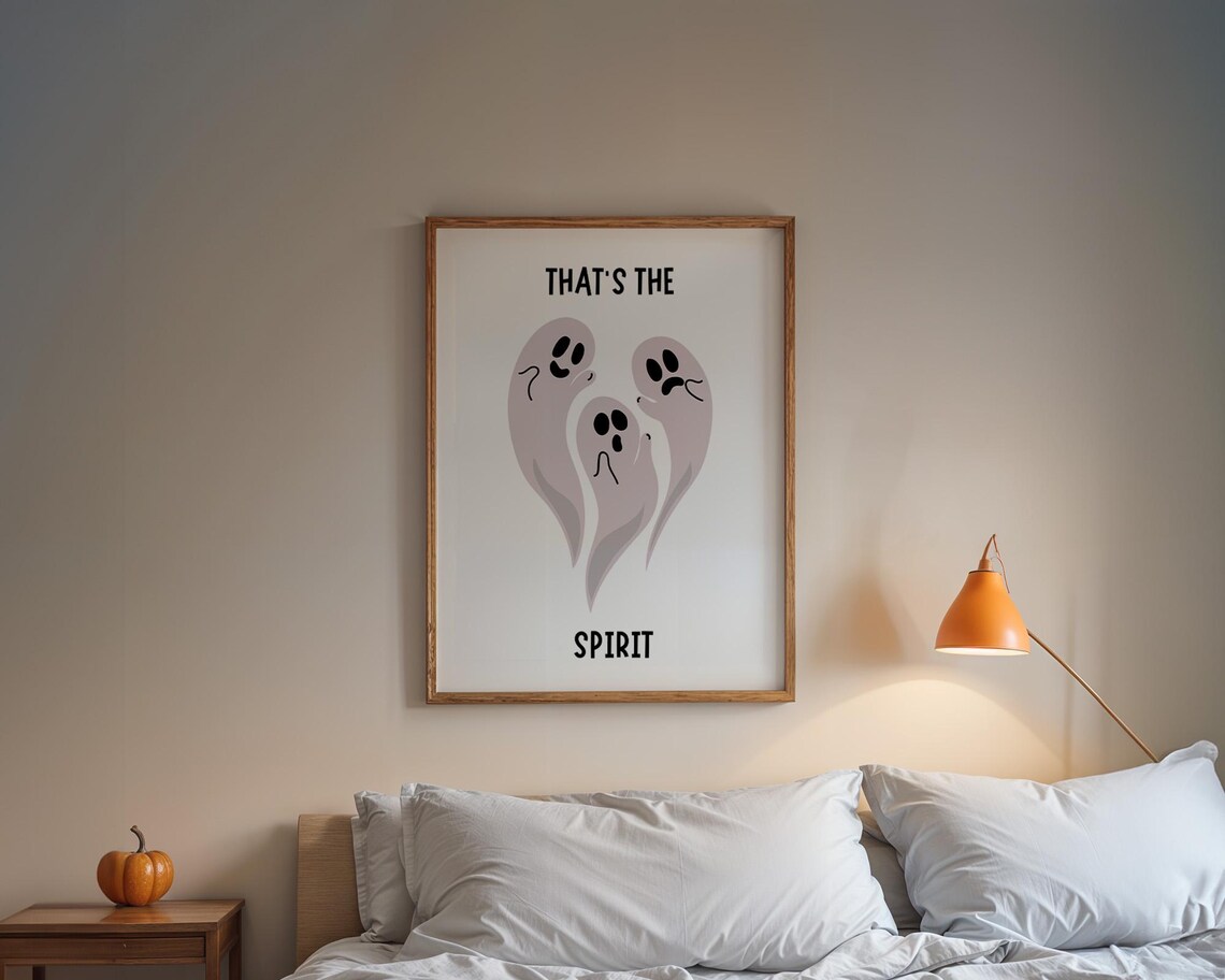 That's the Spirit Cute Ghost Trio Sweet Halloween Art Poster - Image 3