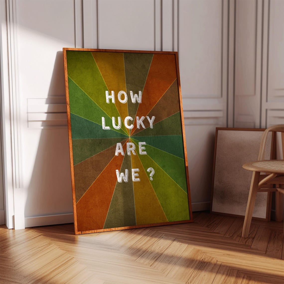 How Lucky Are We Retro Wall Art Retro Decor Inspirational Wall Art Trendy Wall Art Aesthetic Poster Print