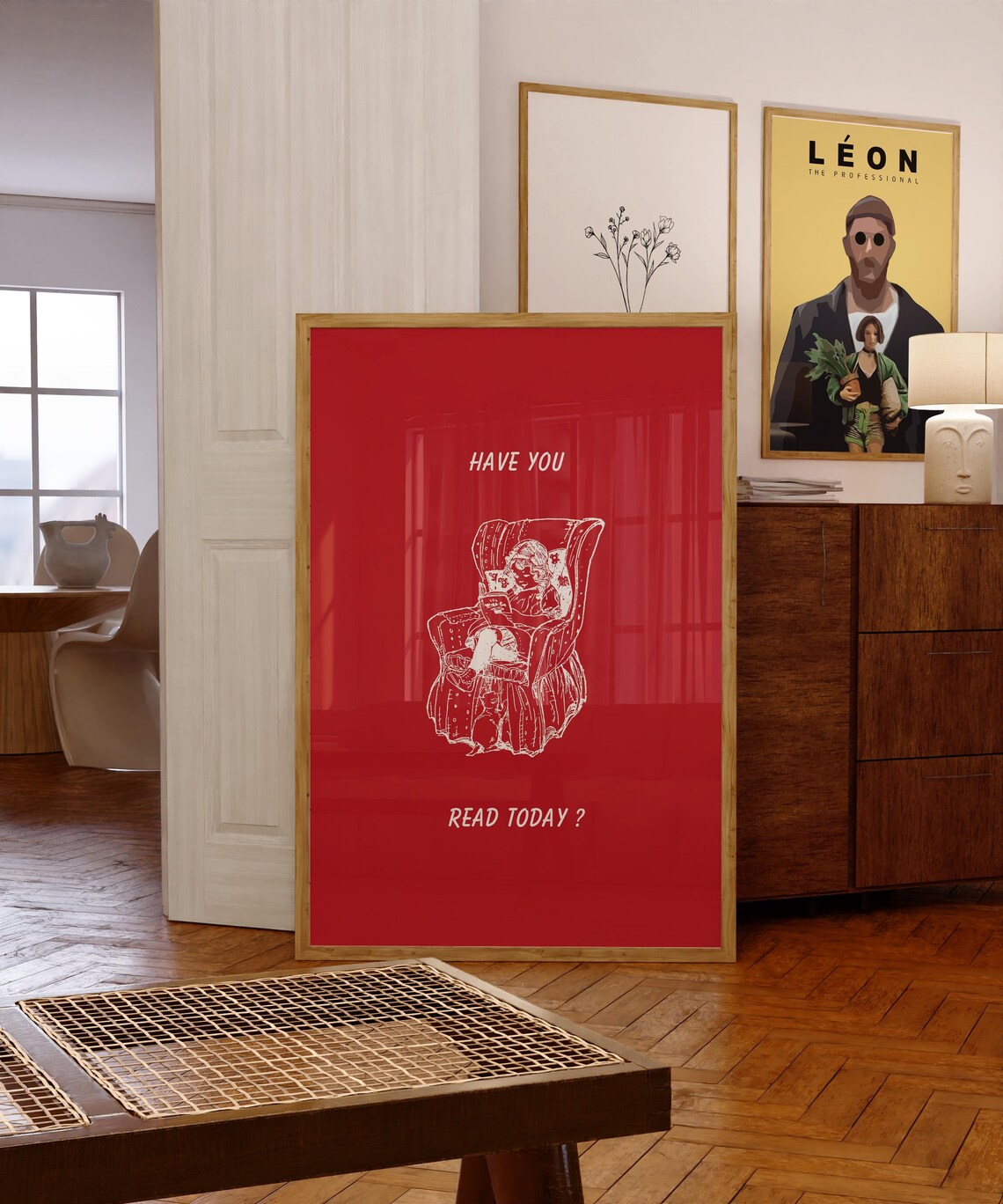 Have You Read Today Deep Red Vintage Armchair Reading Poster