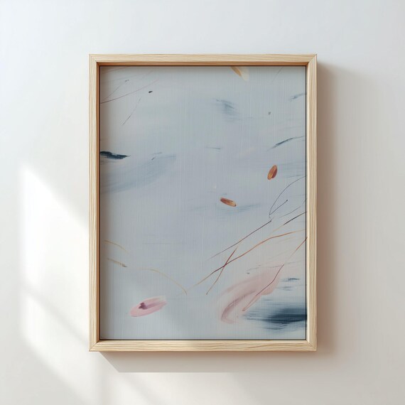 Abstract Oil Painting Blue Impressionist Design Digital Download