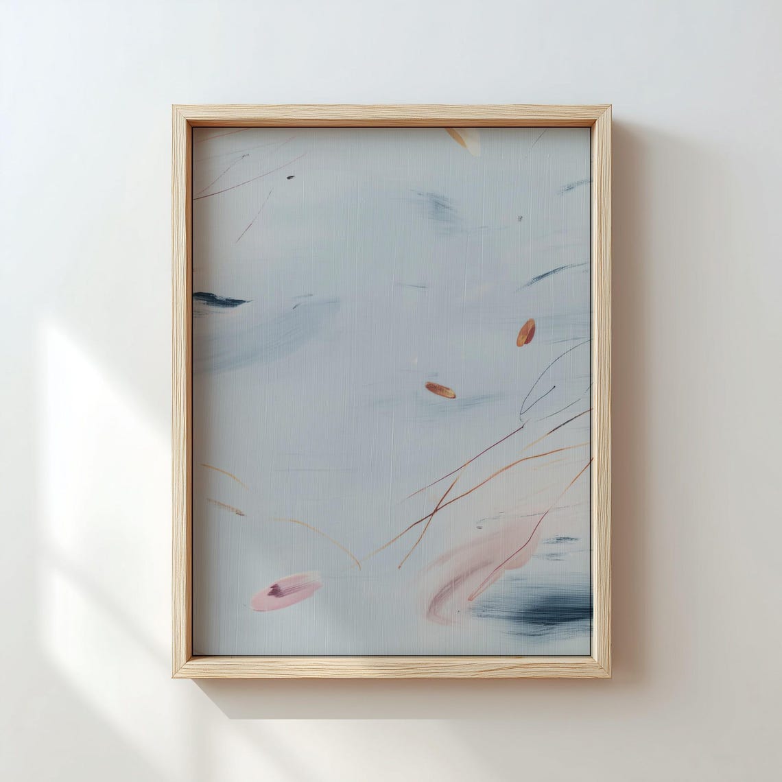 Pale Abstract Botanical Line Drawing Minimalist Modern Wall Art