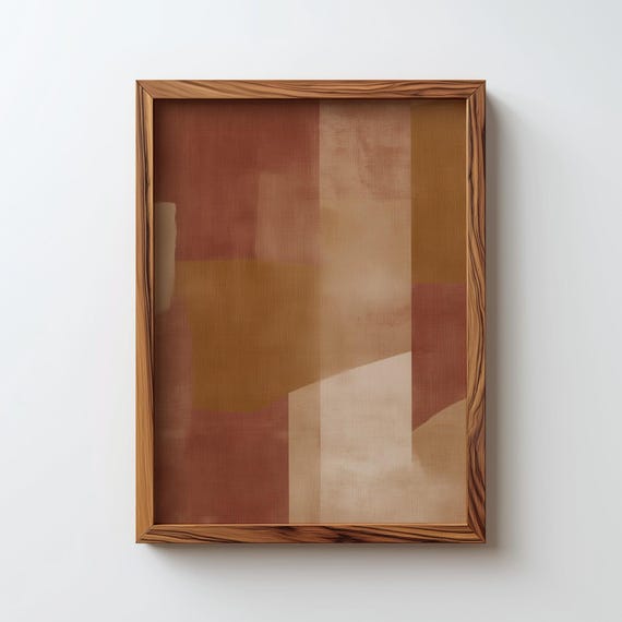 Abstract Painting Terracota Contemporary Design Organic Shapes Boho Terra Art Prints Digital Download