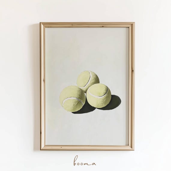 Tennis Ball Art Print Oil Painting Sports Poster Digital Download