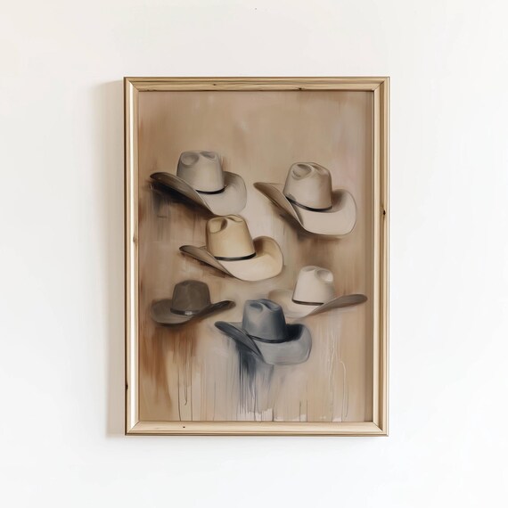 Cowboy Hats Art Print Modern Western Decor Digital Download