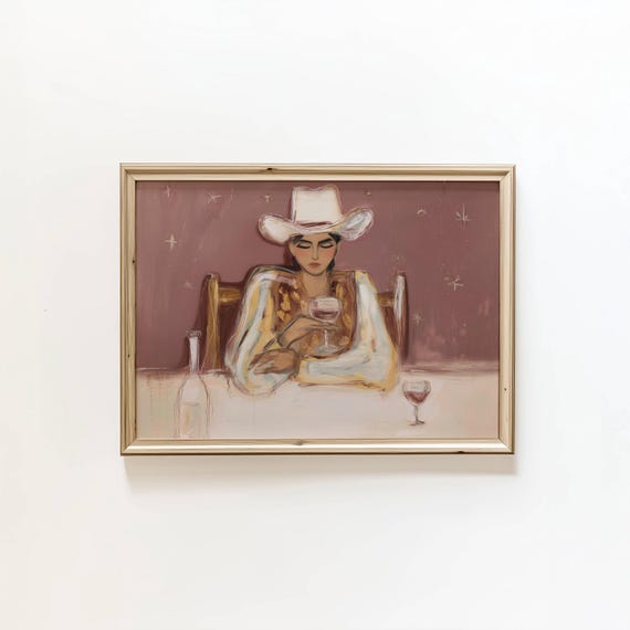 Modern Cowgirl Art Print Western Style Decor Digital Download